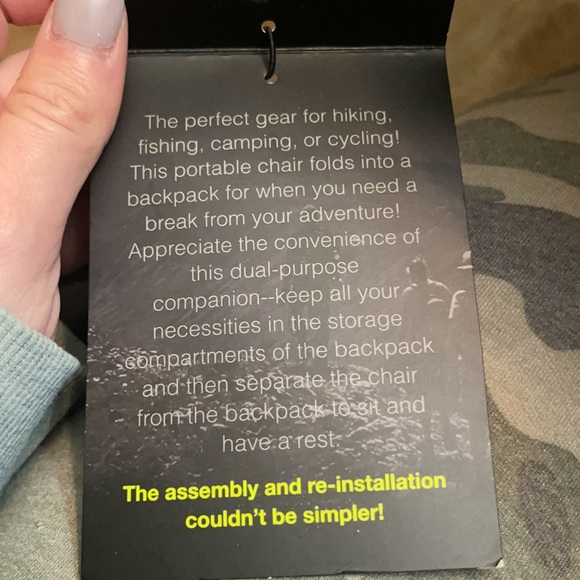 Berkshire Folding Chair Backpack New - Picture 3 of 3